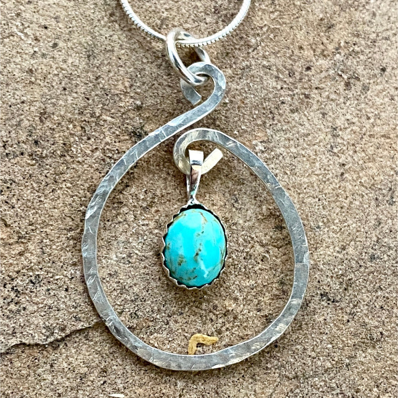 #558 Sterling Swirl & Turquoise