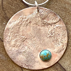 #565 Abstract Sterling & Turquoise Pendant