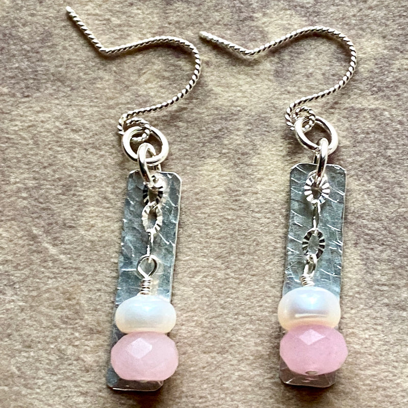 #653 Pink Jade Earrings