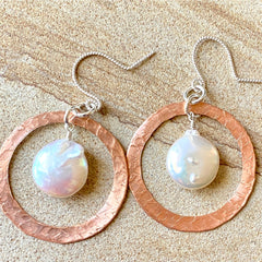 #208 Copper Circle Earrings