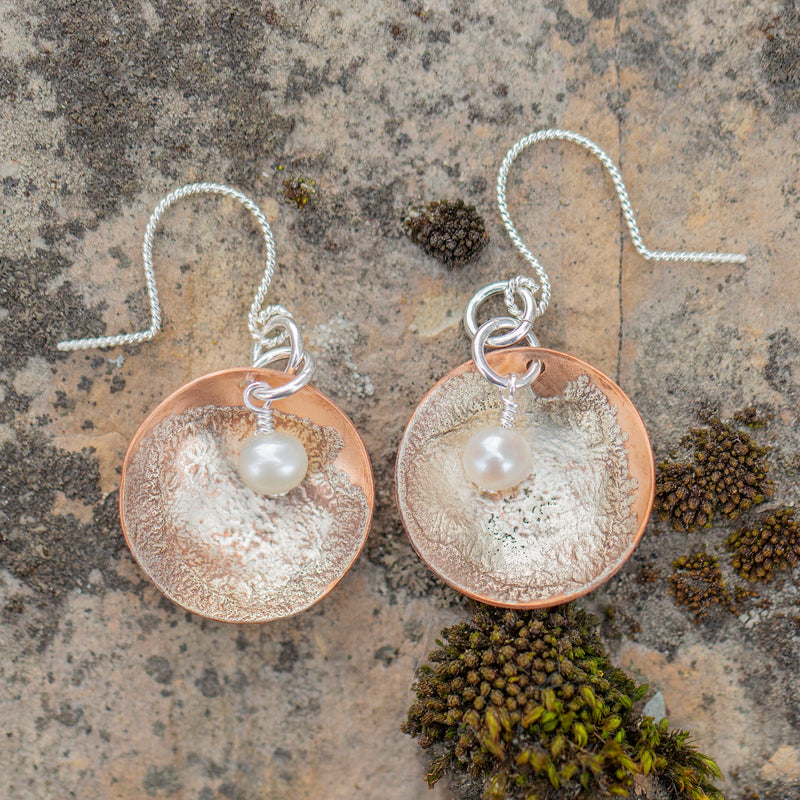 #401 Silver Fusion Domed Earrings