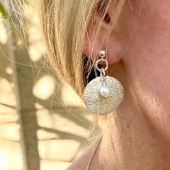 #116 Sterling Earrings with White Pearls