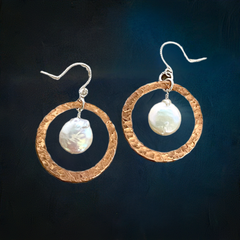 #208 Copper Circle Earrings