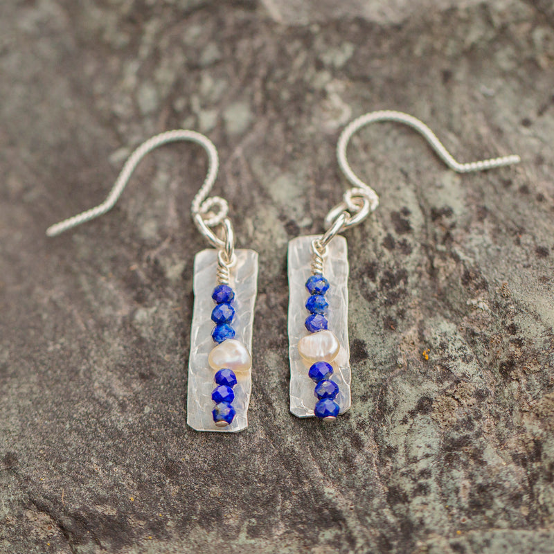 #355 Lapis and Sterling Earrings