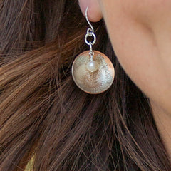 #401 Silver Fusion Domed Earrings