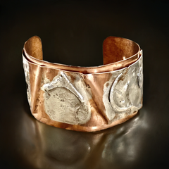 #464 Silver Fusion Cuff with Folds