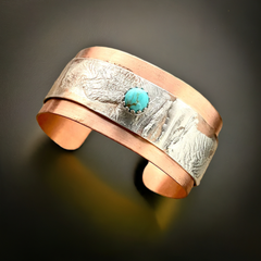 #536 Silver Fusion Cuff & Kingman Turquoise