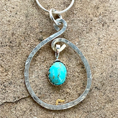 Sterling Swirl & Turquoise #558