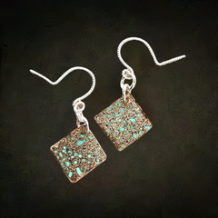 #679 Patina Diamond Shaped Earrings