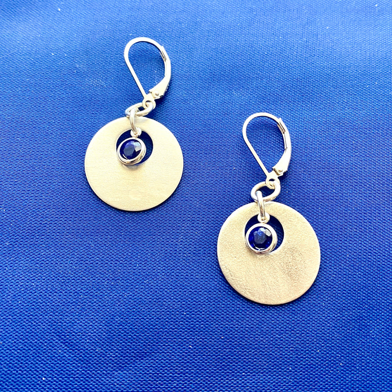 #744 Sapphire Open Dangles