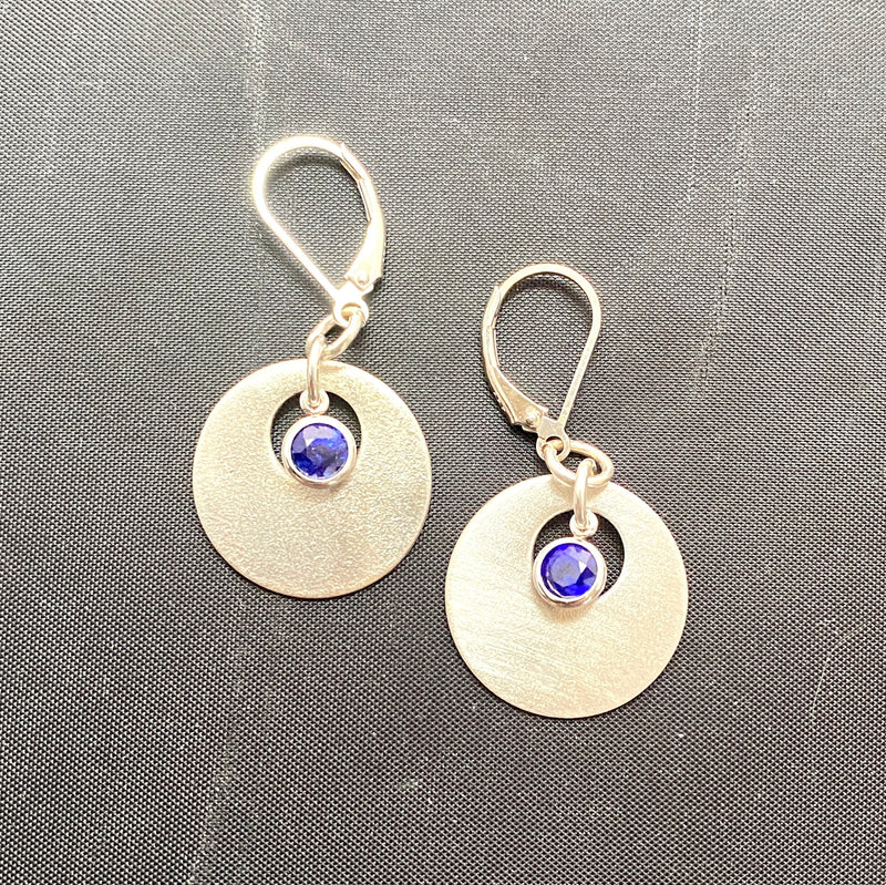 #744 Sapphire Open Dangles