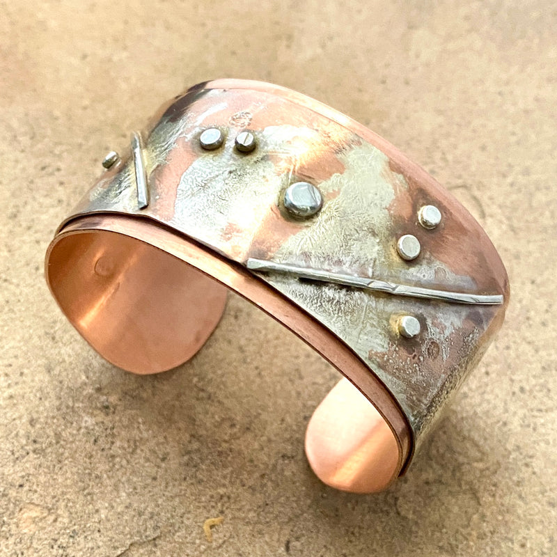 #796 Silver Fusion Cuff /Raindrops