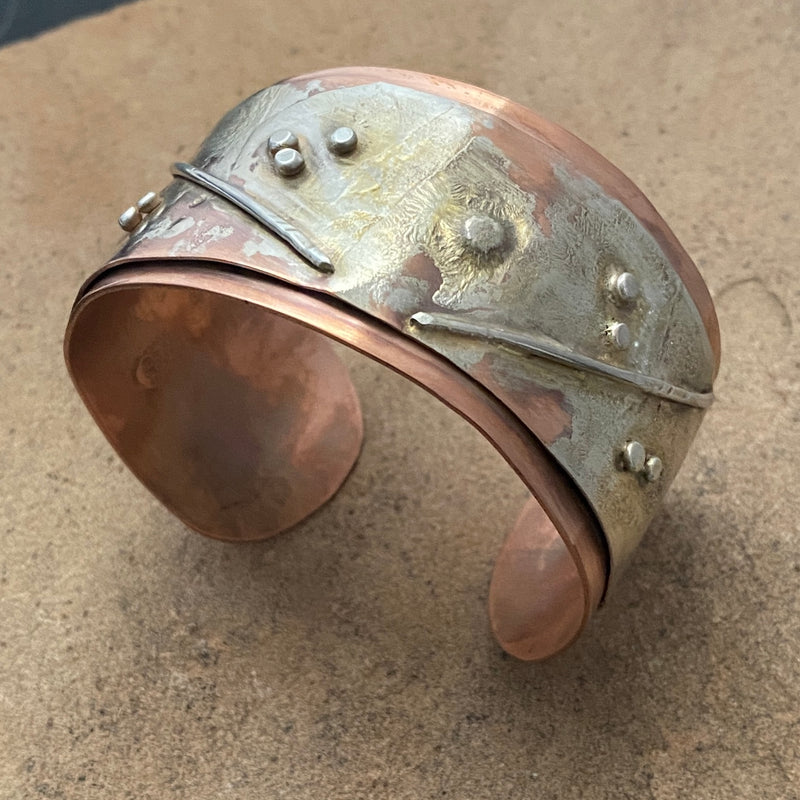 #796 Silver Fusion Cuff /Raindrops