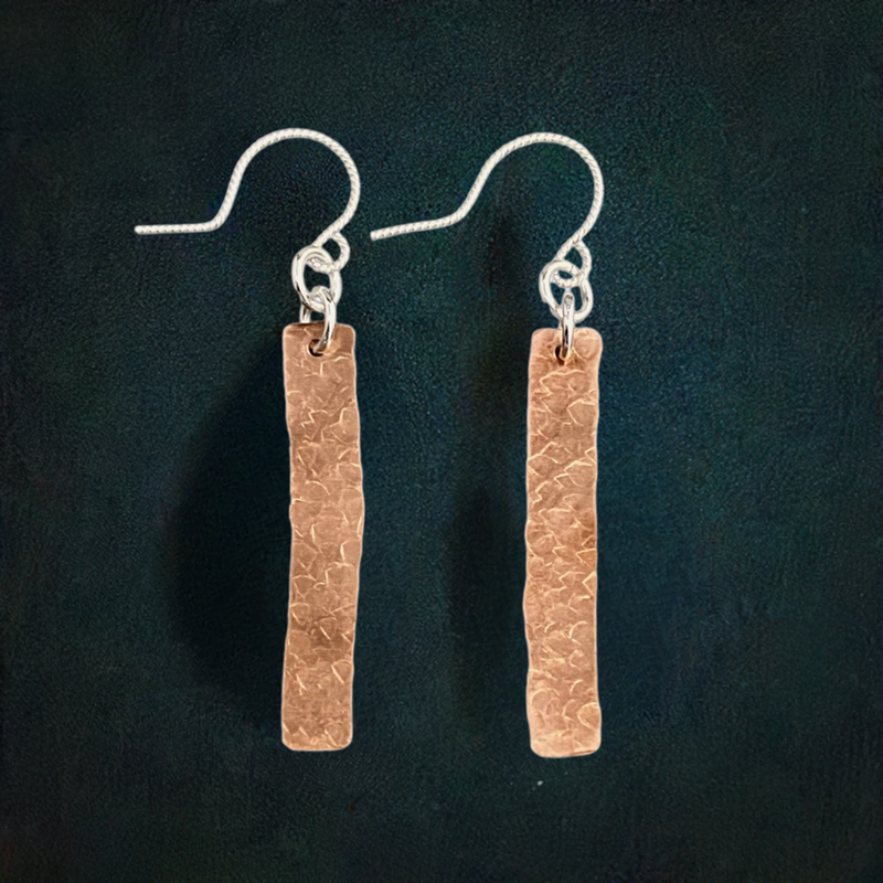 #89 Copper Rectangle Earrings