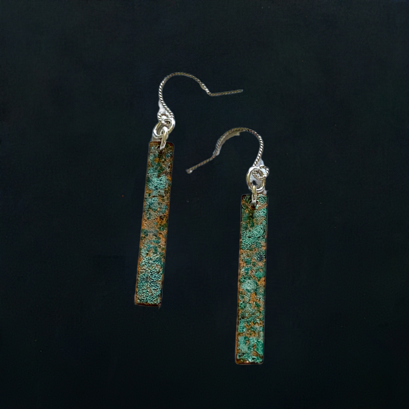 #92 Patina Rectangle Earrings