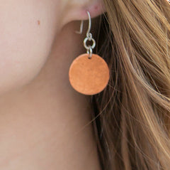 #95 Hammered Copper Earrings