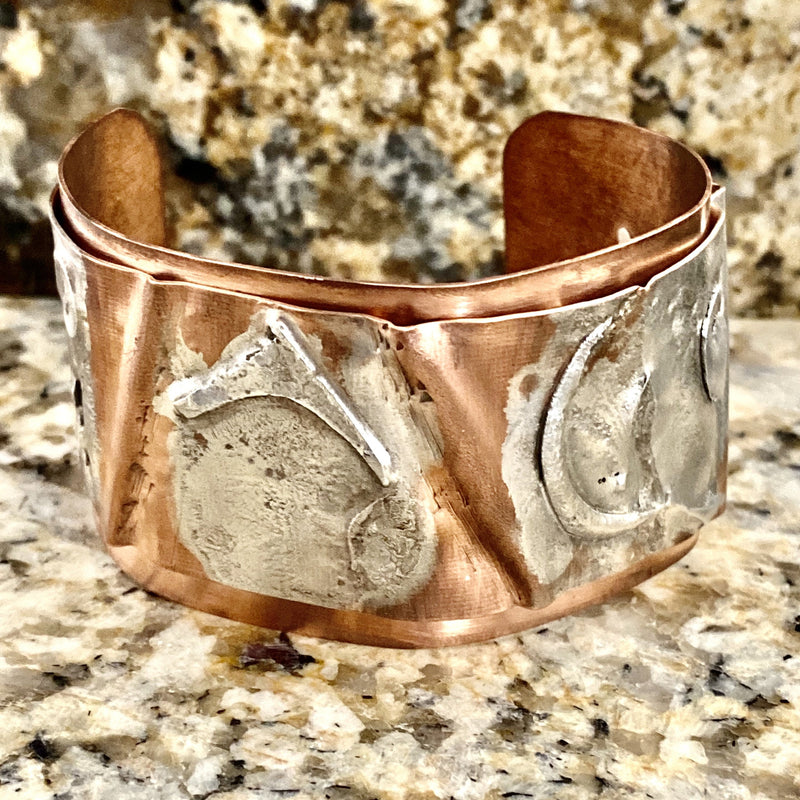 Silver Fusion Cuff with Folds #464