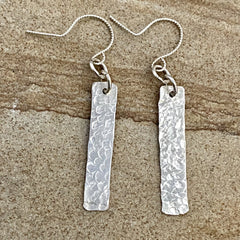 Sterling Silver Rectangle Earrings #178