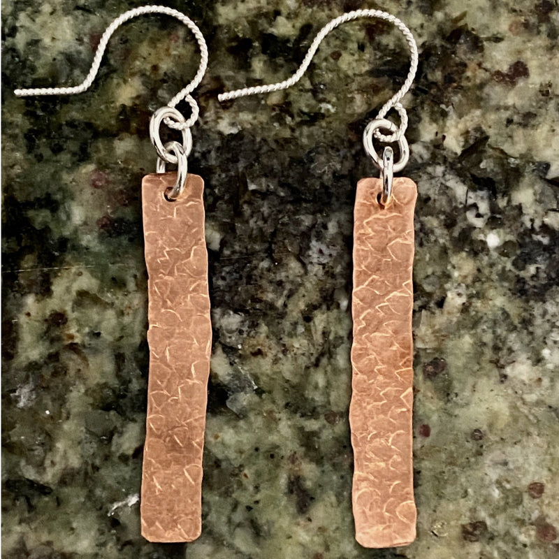 #89 Copper Rectangle Earrings