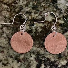 #95 Hammered Copper Earrings