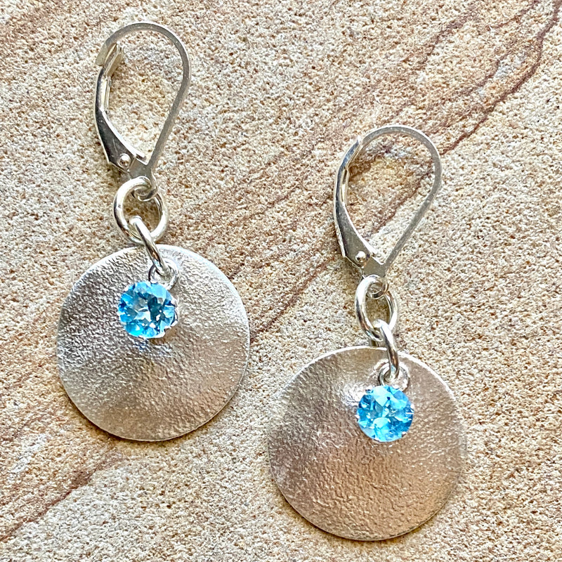 Sky Blue Topaz Earrings #412