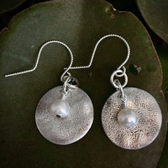 #116 Sterling Earrings with White Pearls